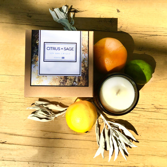 Bougie au Soja – Agrumes & Sauge